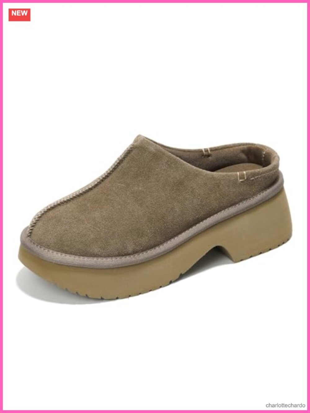 Genuine Leather Platform Clogs for Women Non-Slip Slip-On Mules Memory Foam